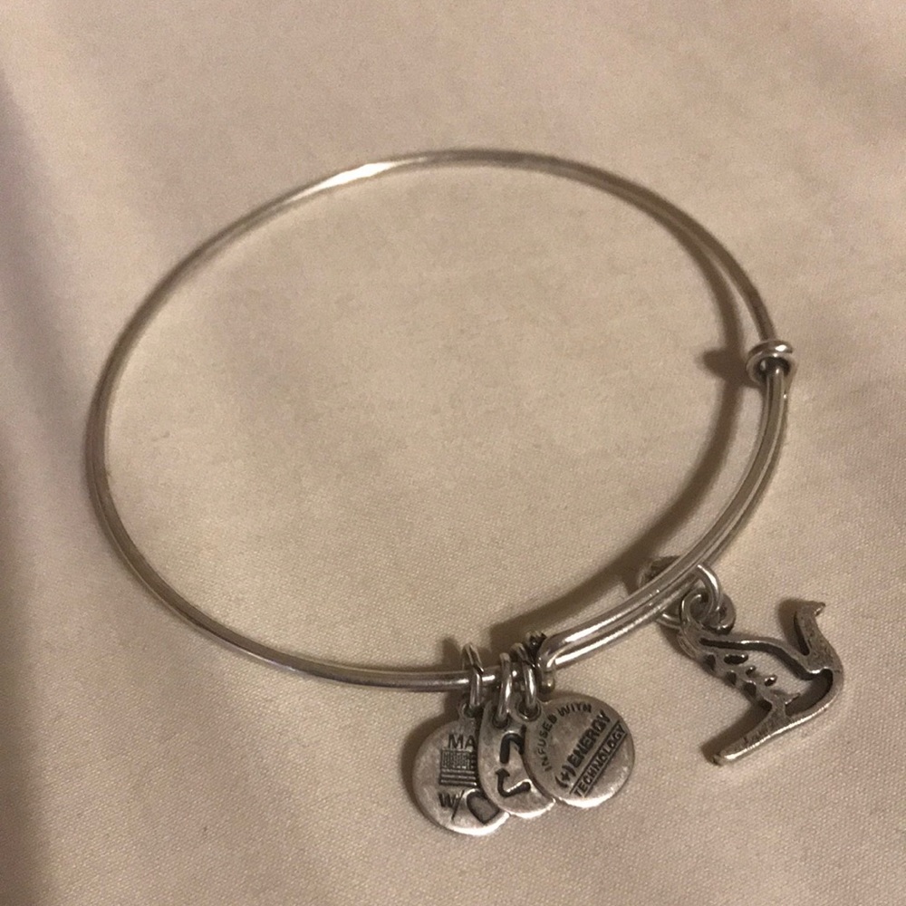 Alex and Ani Dove Peace Bangle Bracelet Silver